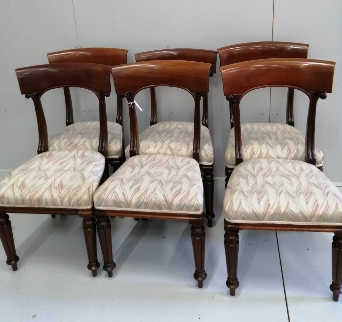 A set of six mid Victorian mahogany dining chairs